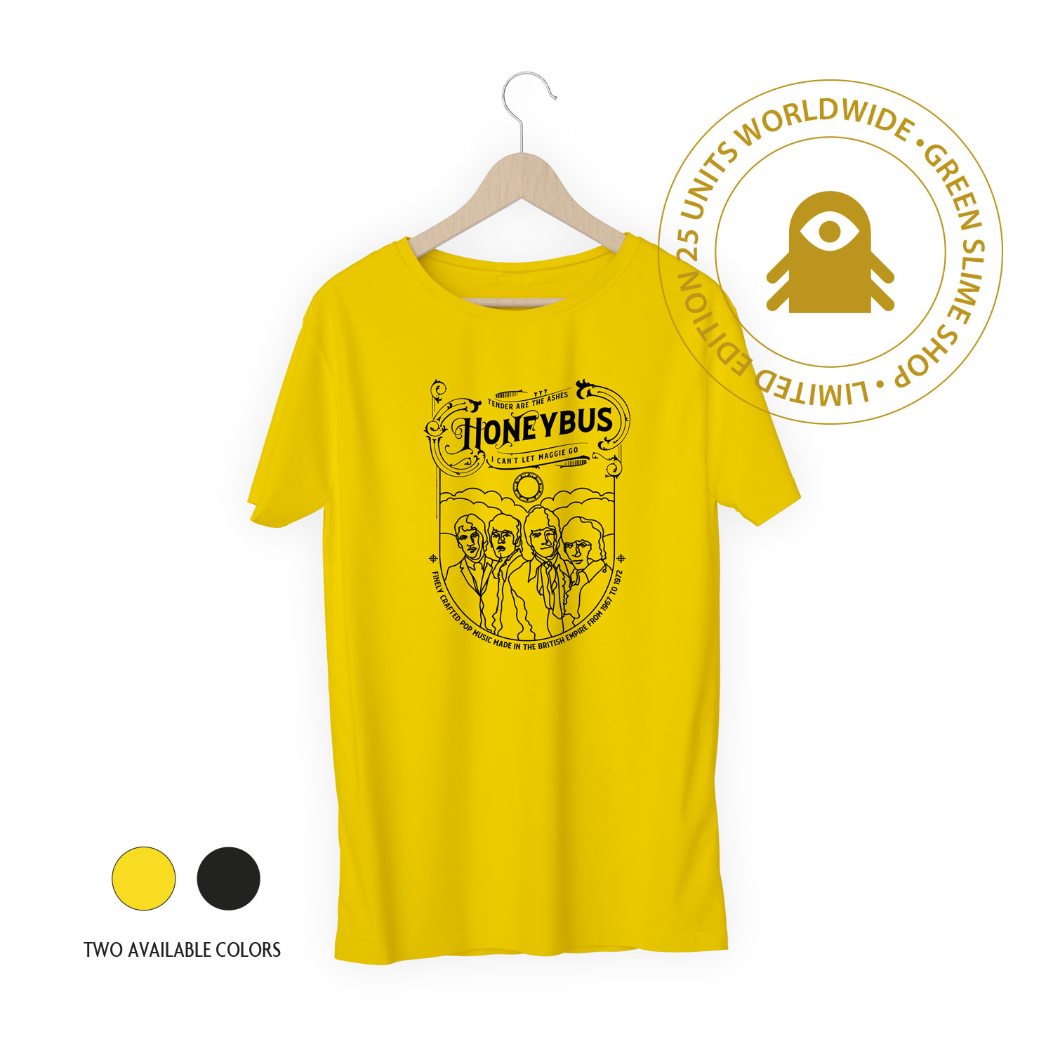 Honeybus Black/Yellow T-Shirt for men and women